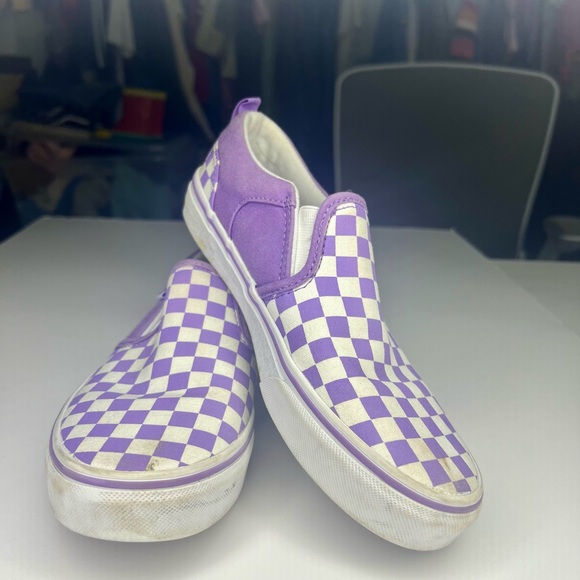 Vans Other - Vans Kids Purple Checkered Slip-On Shoes